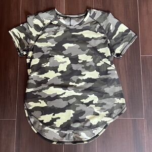 Lululemon UVP Run Short Sleeve Shirt Heritage 365 Camo Crispin Green Multi